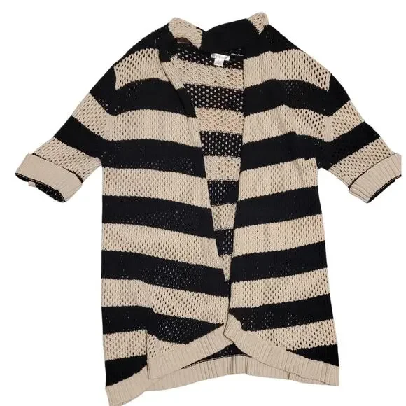 Xhilaration Womens Open-Front Knit Cardigan w short cuffed sleeves Size L EUC - Picture 4 of 10